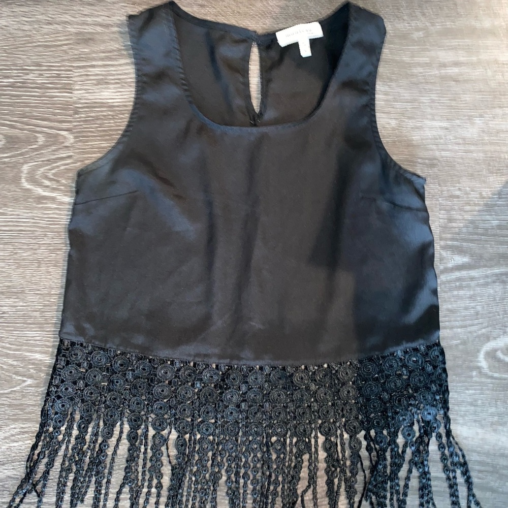 Monteau top with fringe detail
